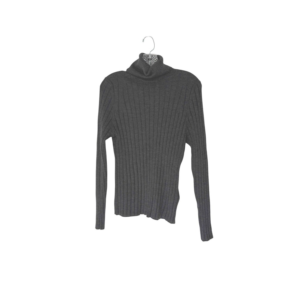Banana Republic Lucci Merino Turtleneck Sweater Women's Gray Ribbed Basic Large
